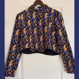 Zara Printed Knit Asymmetrical Top
